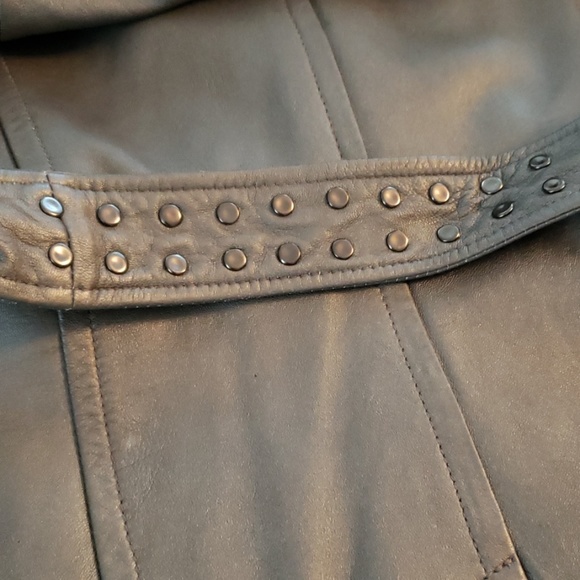 Excelled Collection 3/4 Length Leather Jacket - Picture 8 of 8